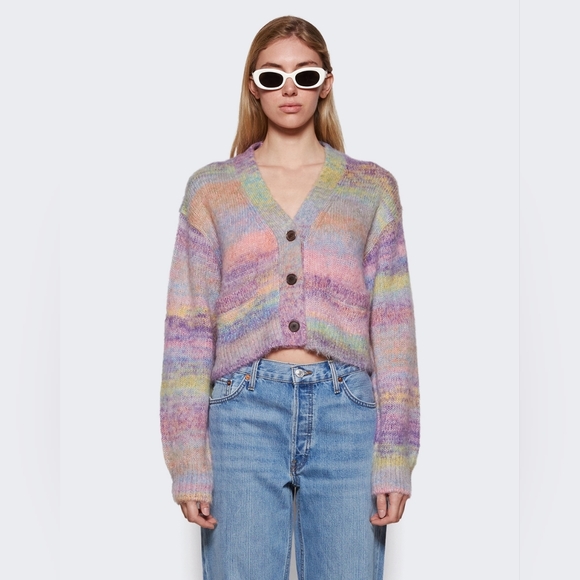 RE/DONE 90s Crop Oversized Cardigan Size XS NWT - Picture 2 of 11